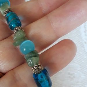 Lia Sophia Stretch Genuine Jade bracelet